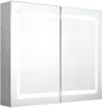 VidaXL Badkamerkast met spiegel en LED 80x12x68 cm betongrijs online kopen