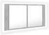 VidaXL Badkamerkast met spiegel en LED 90x12x45 cm betongrijs online kopen