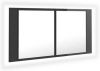 VidaXL Badkamerkast met spiegel en LED 90x12x45 cm hoogglans grijs online kopen