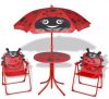 VIDAXL 3 delige Bistroset voor kinderen met parasol rood online kopen