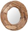 VidaXL Decoratieve spiegel rond 60 cm teakhout online kopen