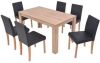 VidaXL Eettafel met stoelen kunstleer en eikenhout zwart 7 st online kopen