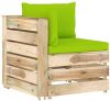 VIDAXL Hoekbank sectioneel met kussens groen ge&#xEF, mpregneerd hout online kopen