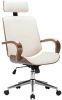 VIDAXL Kantoorstoel draaibaar met hoofdsteun kunstleer en hout cr&#xE8, me online kopen