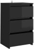 VidaXL Nachtkastje 40x35x62, 5 cm spaanplaat hoogglans zwart online kopen