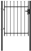VidaXL Poort met puntige bovenkant enkel 1x1, 2 m staal zwart online kopen