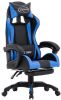 VidaXL Racestoel met voetensteun kunstleer blauw en zwart online kopen
