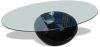 VidaXL Salontafel met ovale glazen tafelblad hoogglans zwart online kopen