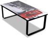 VidaXL Salontafel met telefooncel print glazen tafelblad online kopen