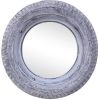 VidaXL Spiegel 50 cm gerecyclede rubber band wit online kopen