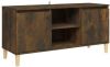 VidaXL Tv meubel met houten poten 103, 5x35x50 cm gerookt eikenkleurig online kopen
