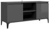 VidaXL Tv meubel met metalen poten 103, 5x35x50 cm hoogglans grijs online kopen