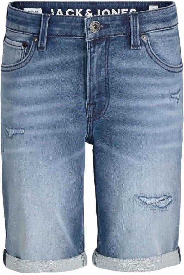 JACK & JONES JUNIOR regular fit jeans bermuda JJIRICK stonewashed