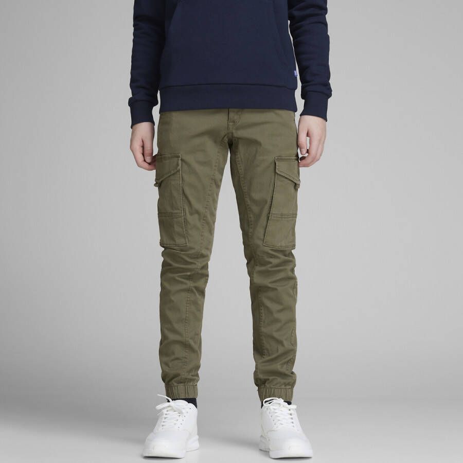 jack & jones ! Jongens Lange Broek -- Donkergroen Katoen/elasthan