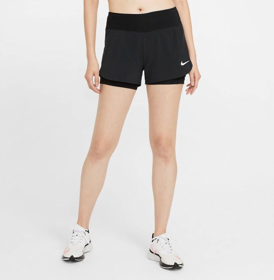 Nike Eclipse 2 in 1 hardloopshorts voor dames Zwart