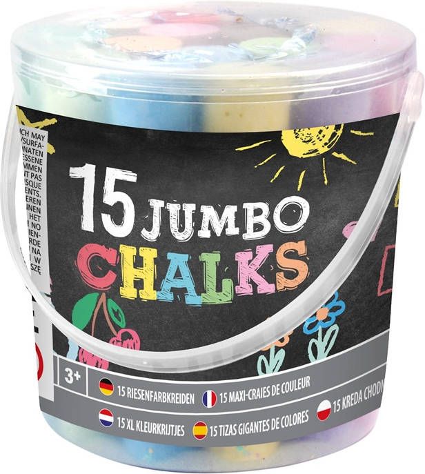 Grafix Emmer Met 15 Stuks Stoepkrijt Ø11x11cm