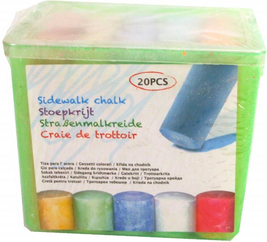 Massamarkt Stoepkrijt 20 Stuks In Emmertje