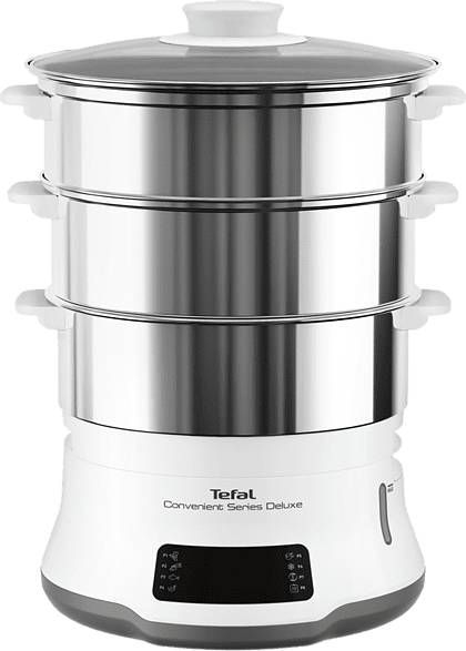 Tefal Stoomoven VC502D Convenient Series Deluxe eenvoudige touchscreen, 8 programma’s, garen op 3 niveaus, container van edelstaal, duurzame kwaliteit, gezonde bereiding