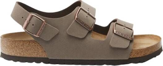 Birkenstock Milano Birko Flor Nubuk Sandalen , Bruin, Heren