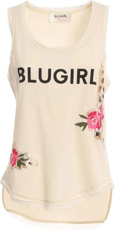 Blumarine Sleeveless Tops , Beige, Dames