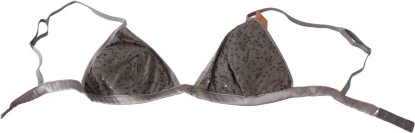 Ermanno Scervino Gray Nylon Sounds Triangle Bra ondergoed , Grijs, Dames