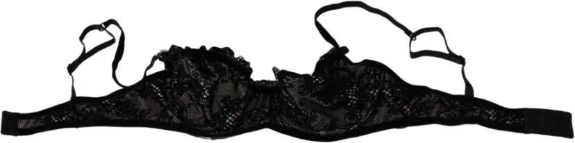 Ermanno Scervino zwart mesh balconcino bra nylon ondergoed , Zwart, Dames