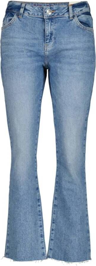 MOS MOSH Ashley Belle high waist flared cropped jeans met medium wassing