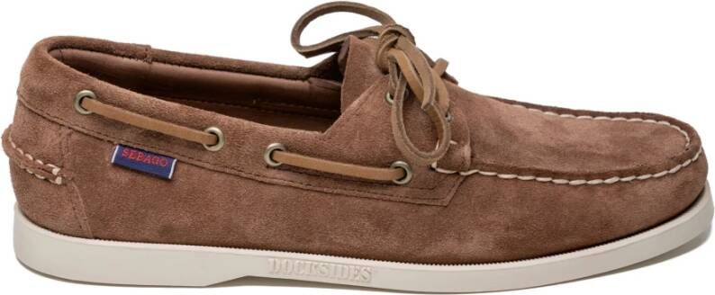 Sebago Docksides Portland Sailor Shoes , Bruin, Heren