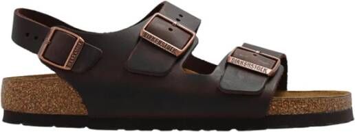 Birkenstock Milan Habana geolied calz sandalen , Bruin, Heren