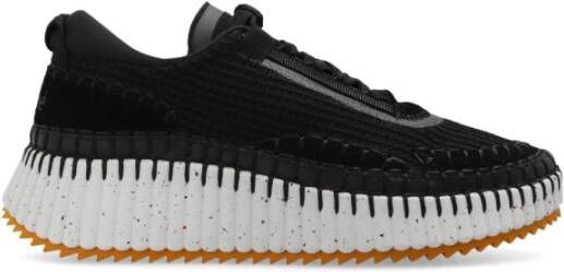 Chloé Nama sneaker met gebreid bovenwerk en suède details