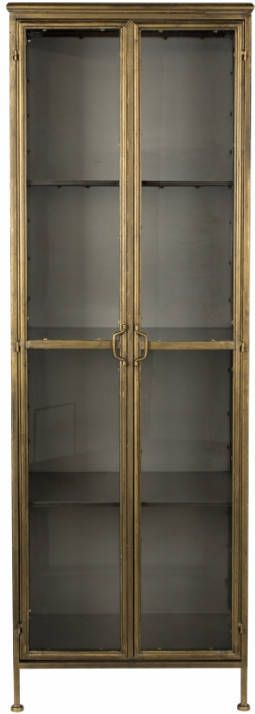 Dutchbone Vitrinekast 'Gertlush' Antique Brass, 184 x 63.5cm