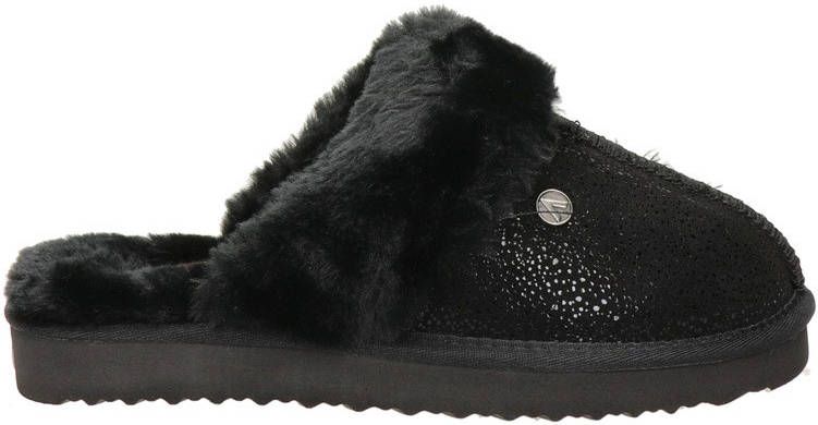 Alpacas leren pantoffels zwart