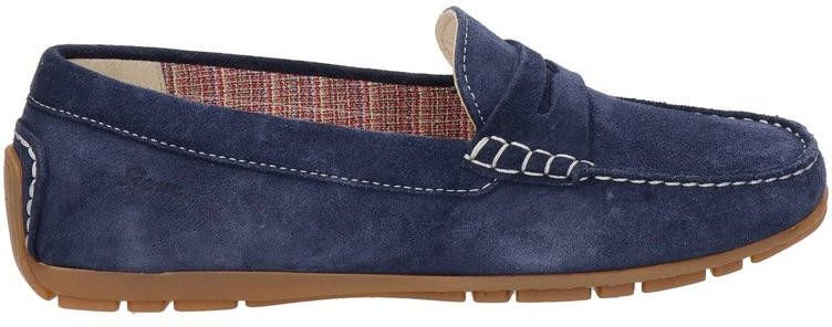 Sioux Carmona Velour suède mocassins blauw