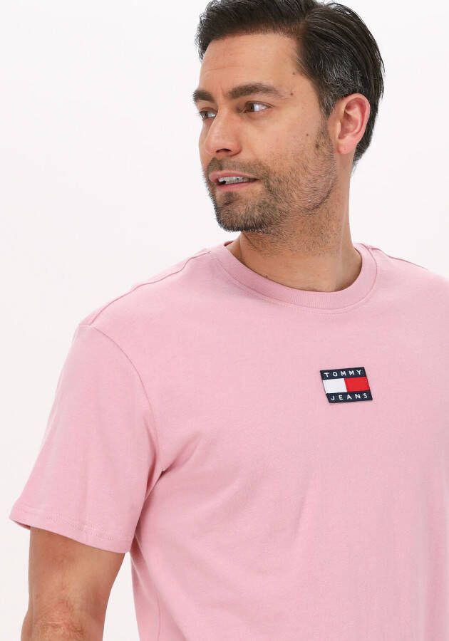 Tommy Jeans T shirt van biologisch katoen broadway pink