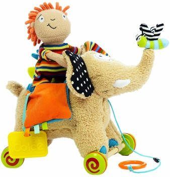 Fan Toys Dolce Classic Trekfiguur & Activiteitenknuffel Olifant Ollie & Sem 33 Cm