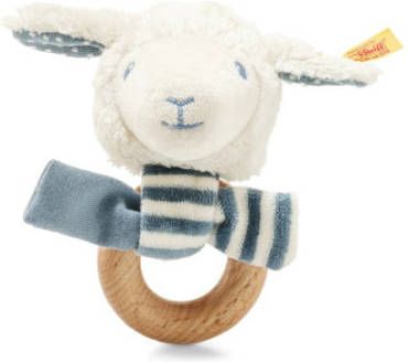 Steiff Baby Lenny Lam Grijpring mit Rammelaar, 12 cm