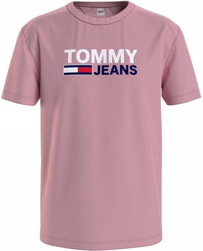 Tommy Jeans T shirt van biologisch katoen broadway pink