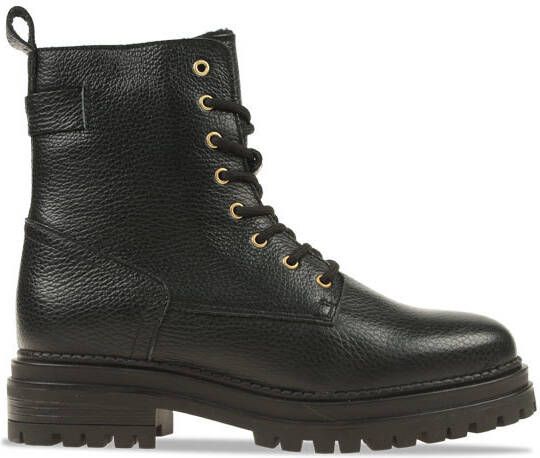 PS Poelman Luna nubuck veterboots zwart