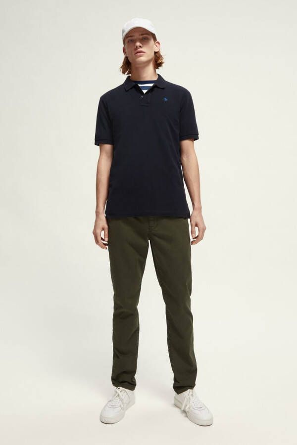 Scotch and Soda Broeken Essentials Stuart regular slim fit organic cotton Groen