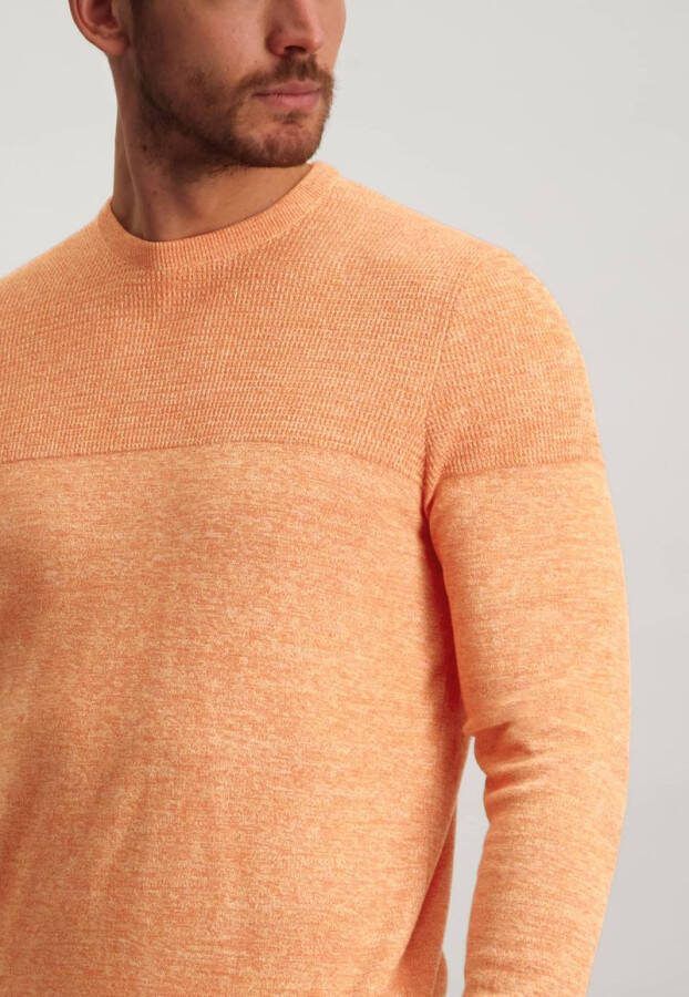 State of Art gemêleerde fijngebreide trui brique/oranje