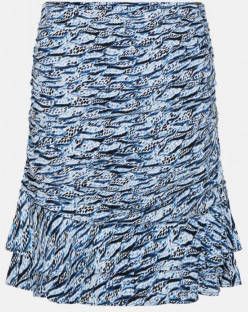 Fabienne Chapot rok Izzy met all over print en ruches lichtblauw