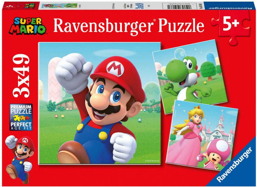 Mario Bros Super mario puzzels 3 x 49 stukjes