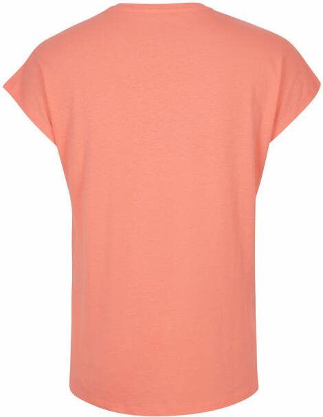 O'Neill T shirt met logo en borduursels koraalrood