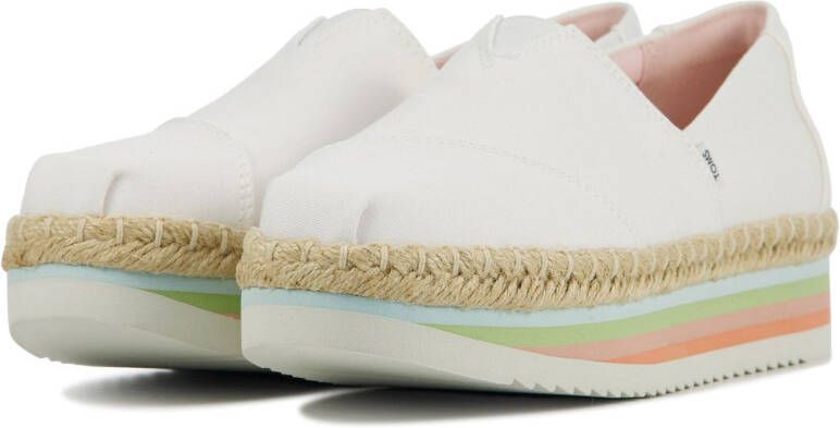 Toms Rainbow Alpargata plateau espadrilles wit