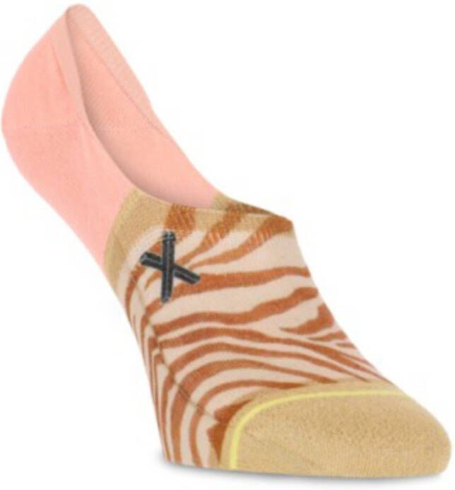 XPOOOS no show sneakersokken Gigi met zebraprint roze