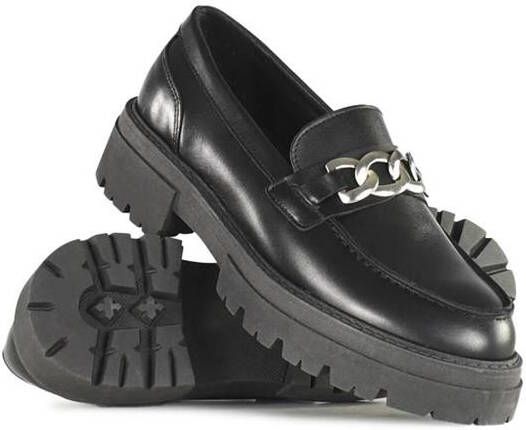 PS Poelman Rockland chunky leren loafers met ketting zwart