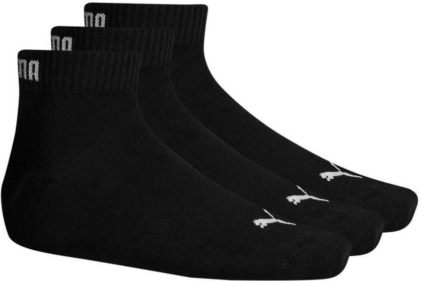 PUMA Enkelsokken Quarter Plain 3 Pak Zwart/Wit