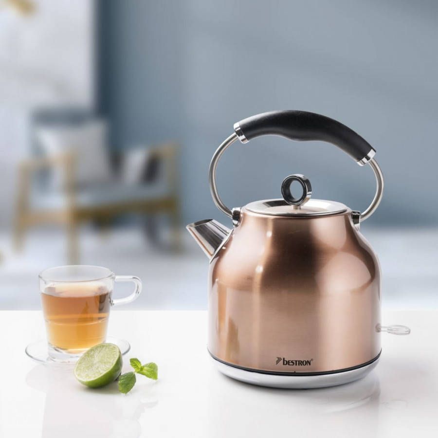Bestron Waterkoker AWK2200CO snoerloos 1, 7 L 2200 W koperkleurig