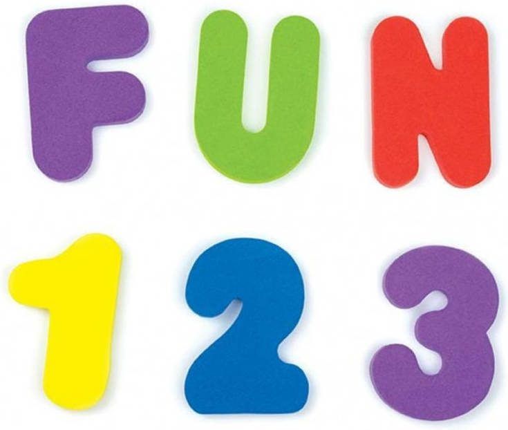 Munchkin 36 delige Badspeelset letters en cijfers meerkleurig