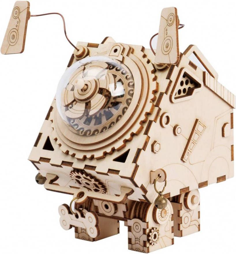 Robotime Seymour Am480 Houten Modelbouw Muziekdoos Steampunk Diy